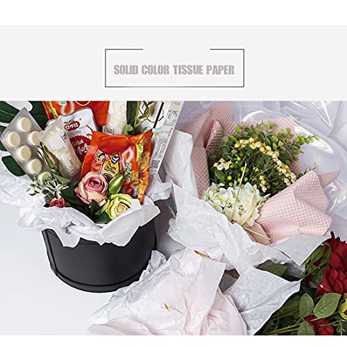 FWSA WRAPS Flower Wrapping Tissue Paper Sheets Black Gift Florist Packaging Lining Paper Bouquet Wraps Supplies 20" x 28" 35 Sheets Multi Colors (black)