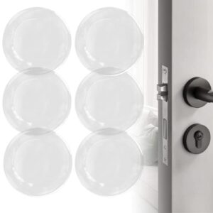 2″ door stoppers wall protector,6pcs wall protectors from door knobs, reusable door bumpers for walls,rubber wall protector with self strong adhesive,door handle protector for home office (clear)