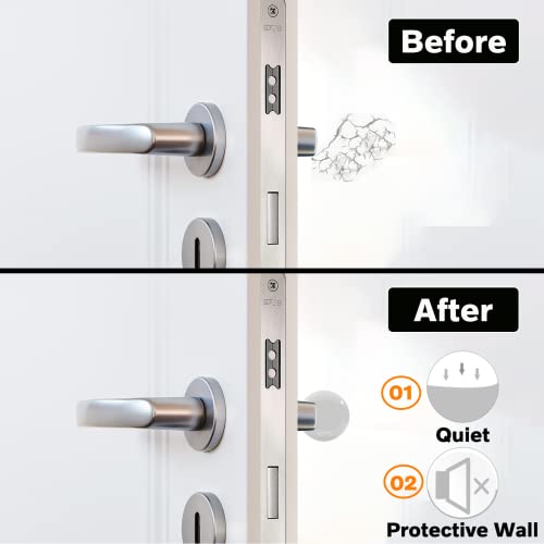 2" Door Stoppers Wall Protector,6pcs Wall Protectors from Door Knobs, Reusable Door Bumpers for Walls,Rubber Wall Protector with Self Strong Adhesive,Door Handle Protector for Home Office (Clear)
