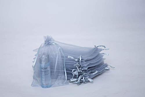 Xin 50pcs 5x7inch(about12.7x17.8cm）transparent drawstring organza bags, jewelry bags, wedding party Christmas gift bags, cosmetics gift bags (grey)