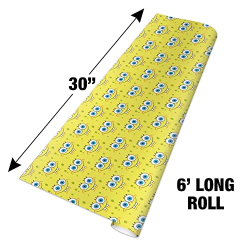 GRAPHICS & MORE Spongebob Smiling Face Gift Wrap Wrapping Paper Rolls