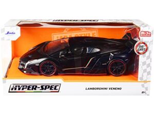 lambo veneno matt black hyper-spec series 1/24 diecast model car by jada 33615