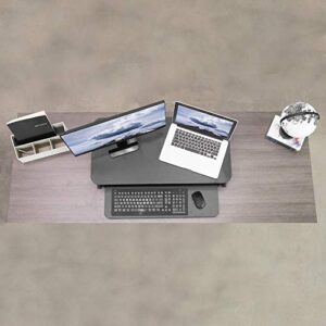 VIVO Height Adjustable 32 inch Stand Up Desk Converter, Quick Sit to Stand Tabletop Dual Monitor Riser Workstation, Black, DESK-V000S