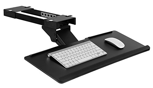 Mount-It! Under Desk Computer Keyboard and Mouse Tray, Ergonomic Keyboard Drawer with Gel Wrist Pad, Black