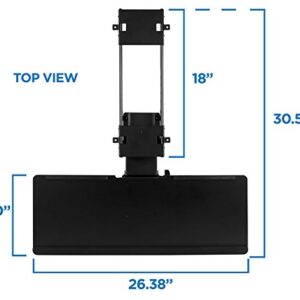 Mount-It! Under Desk Computer Keyboard and Mouse Tray, Ergonomic Keyboard Drawer with Gel Wrist Pad, Black