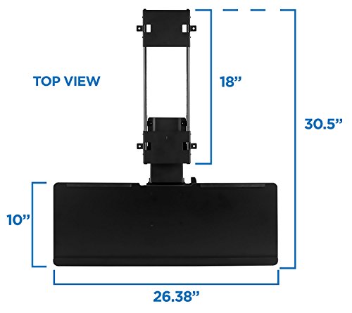 Mount-It! Under Desk Computer Keyboard and Mouse Tray, Ergonomic Keyboard Drawer with Gel Wrist Pad, Black