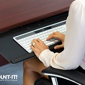 Mount-It! Under Desk Computer Keyboard and Mouse Tray, Ergonomic Keyboard Drawer with Gel Wrist Pad, Black