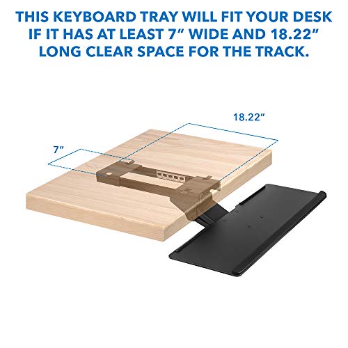 Mount-It! Under Desk Computer Keyboard and Mouse Tray, Ergonomic Keyboard Drawer with Gel Wrist Pad, Black