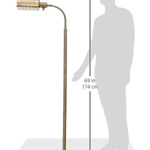 daylight24 402051-07 Natural Daylight Battery Operated Cordless Floor Lamp, Antique Brass