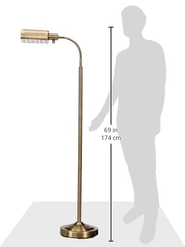 daylight24 402051-07 Natural Daylight Battery Operated Cordless Floor Lamp, Antique Brass