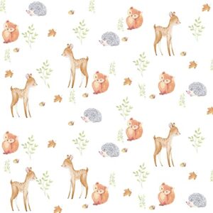 junkin 10 sheets fawn woodland gift wrap wrapping paper folded flat baby wrapping paper forest animal wrapping paper sheet for boy girl birthday baby shower, 20 x 28 inch