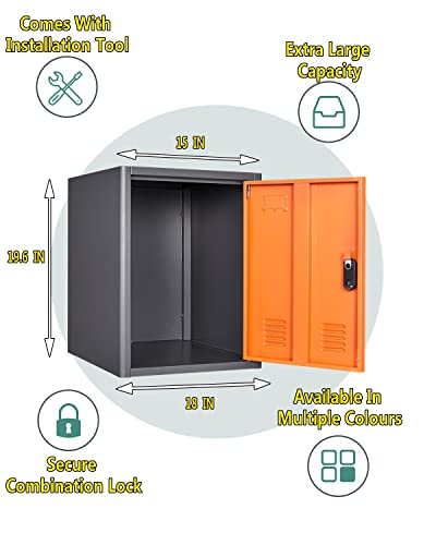 KAER Locker Storage Cabinet,Lockable Storage Cabinet,Metal Locker Storage Cabinet With1 Doors, 19.6" H Cabinet Organizer, for School, Office, Home,Preschool,Garage,Storage Room- Assembly Required