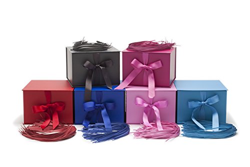 Hallmark 7" Gift Box with Lid and Paper Fill (Blue) for Hanukkah, Christmas, Holidays, Father's Day, Birthdays, Baby Showers and Graduations