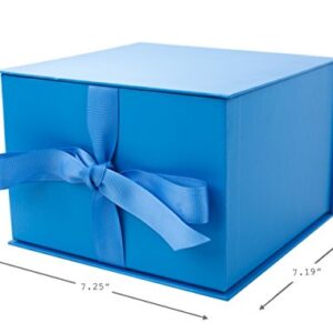 Hallmark 7" Gift Box with Lid and Paper Fill (Blue) for Hanukkah, Christmas, Holidays, Father's Day, Birthdays, Baby Showers and Graduations