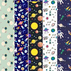 poophe solar system wrapping paper, space gift wrap paper set, 5 pack folded outer space theme gift wrap for birthday party decoration diy craft supplies 70 x 50cm