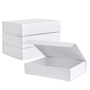 purple q crafts white hard gift box with magnetic closure lid 7 inch x 5 inch x 1.6 inch rectangle small boxes for gifts with white glossy finish (2 boxes), 1 count (pack of 2)