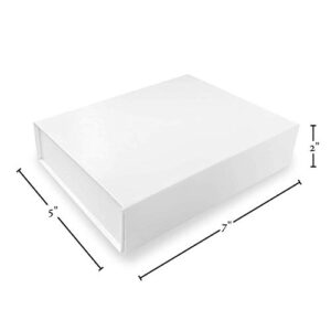 Purple Q Crafts White Hard Gift Box with Magnetic Closure Lid 7 inch x 5 inch x 1.6 inch Rectangle Small Boxes For Gifts With White Glossy Finish (2 Boxes), 1 Count (Pack of 2)