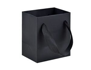 huaprint black paper bags,matte black gift bags,extra small shopping bags with handles,30 pack 4×2.75×4.5 inch,party favor bags,merchandise business bags,wedding bags