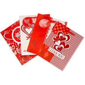 4 Pcs Valentines Day Gift Paper Bags with Handles, Creative Unique Valentines Day Gift Bags for Anniversary