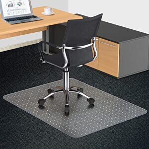 office chair mat for carpeted floors, 48″x36″ 2.0mm thick, rectangle desk chair mats with studs for low and medium pile carpets, easy glide, flat without curling