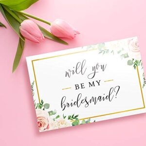 Bridesmaid Proposal Box Set {6 Pack} 1 Maid of Honor Proposal Box and 5 Will You be My Bridesmaid Boxes I Floral Bridesmaid Box for Bridesmaid Gifts