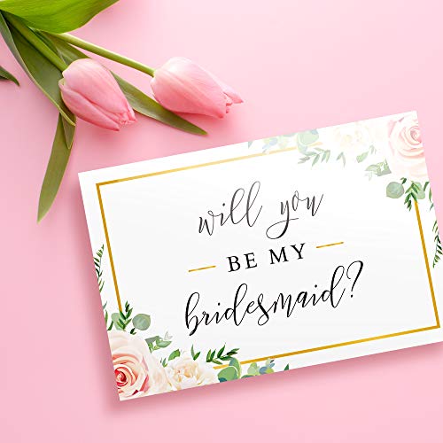 Bridesmaid Proposal Box Set {6 Pack} 1 Maid of Honor Proposal Box and 5 Will You be My Bridesmaid Boxes I Floral Bridesmaid Box for Bridesmaid Gifts