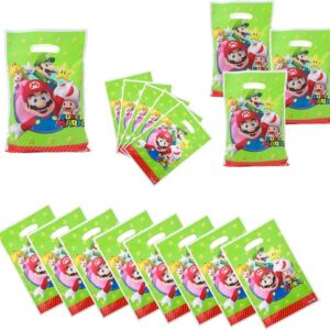 30 Packs mari，o Party Gift Bags,Gift Bags Party Supplies for Kids Cute marioo Themed Party, Birthday Decoration Gift Bags Well for Girls or Boys