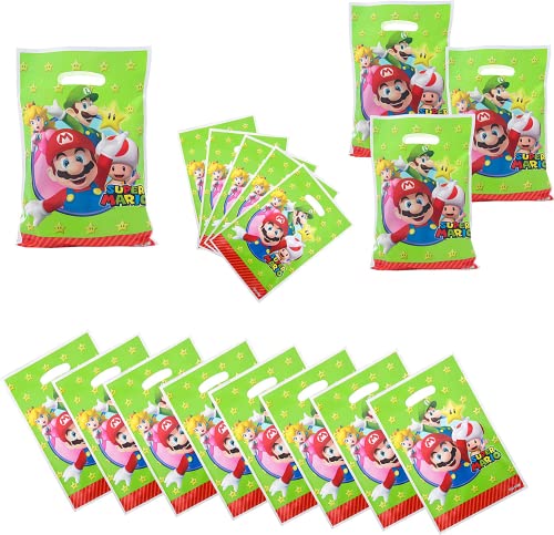 30 Packs mari，o Party Gift Bags,Gift Bags Party Supplies for Kids Cute marioo Themed Party, Birthday Decoration Gift Bags Well for Girls or Boys