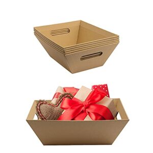 [5 pk] 8×10” kraft baskets for gifts empty | wine gift basket | basket with handles | small gift basket | christmas,wedding, holiday, anniversary, display, montessori | gift to impress