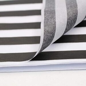 Md trade Stripes Tissue Paper Stripes Wrapping Paper, Black and White, 28 Inch by 20 Inch, 30 Sheets