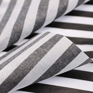 Md trade Stripes Tissue Paper Stripes Wrapping Paper, Black and White, 28 Inch by 20 Inch, 30 Sheets