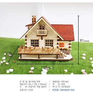 Young Modeler Desktop Wooden Model Kit Log House Cafe