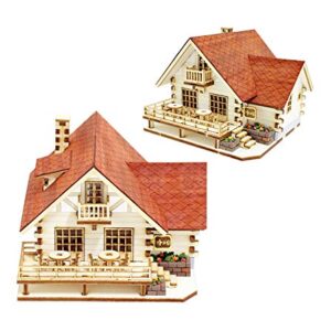 Young Modeler Desktop Wooden Model Kit Log House Cafe