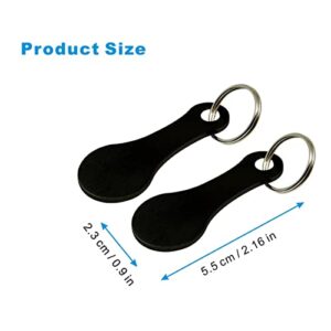 2 Pcs Portable Aluminum Alloy Shopping Trolley Tokens Key Ring, Trolley Unlock Release Key for Meters Change or Grocery Shopping Cart（Black）, (csljmy20220613-0004)