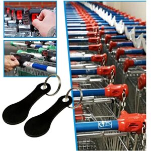 2 Pcs Portable Aluminum Alloy Shopping Trolley Tokens Key Ring, Trolley Unlock Release Key for Meters Change or Grocery Shopping Cart（Black）, (csljmy20220613-0004)