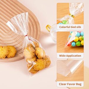 Nistar 200PCS 4x9 Inch Cookie Bags With Twist Ties, Cello Treat Bags Party Favor Bags Clear Cellophane Bags Small Candy Cookie Bags Plastic Goodie Bags for DonutsBakery,Birthday,Wedding,Gift Wrapping