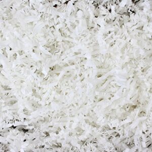 emerald craft & hobby crinkle cut shredded paper 1/2 pound – shred gift basket filling and packing (white)