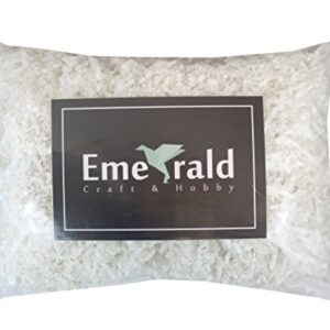 Emerald Craft & Hobby Crinkle Cut Shredded Paper 1/2 Pound - Shred Gift Basket Filling and Packing (White)