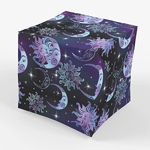 Celestial Sun Moon Stars Wrapping Paper - Folded Flat 30 x 20 Inch (3 Sheets)