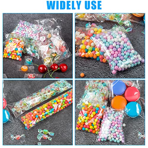 Labeol Self Sealing Cellophane Bags 600pcs 3 Sizes 3x4 4x6 2x10 Clear Plastic Bags for Packaging Pretzel Cookie Candy Favor Gift Small Treat Bags Goodie Bags Cello Bags¡­