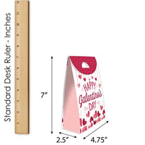 Big Dot of Happiness Happy Galentine’s Day - Valentine’s Day Gift Favor Bags - Party Goodie Boxes - Set of 12