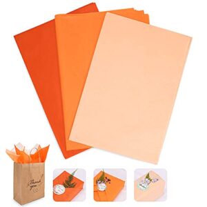 mr five assorted orange tissue paper bulk,29.5″x 19.6″,orange tissue paper for gift bags,30 sheets orange tissue paper for crafts,gift wrapping paper for harvest fall thanksgiving holiday, 3 colors