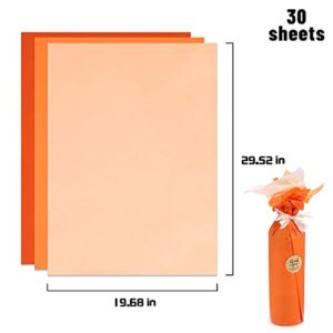 MR FIVE Assorted Orange Tissue Paper Bulk,29.5"x 19.6",Orange Tissue Paper for Gift Bags,30 Sheets Orange Tissue Paper for Crafts,Gift Wrapping Paper for Harvest Fall Thanksgiving Holiday, 3 Colors