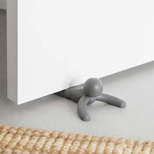 Umbra Buddy Door Stop, Heavy-Duty and Flexible, Soft-Touch Finish, Protects Your Floors, Single, (Charcoal, 1 Pack)