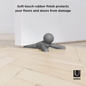 Umbra Buddy Door Stop, Heavy-Duty and Flexible, Soft-Touch Finish, Protects Your Floors, Single, (Charcoal, 1 Pack)