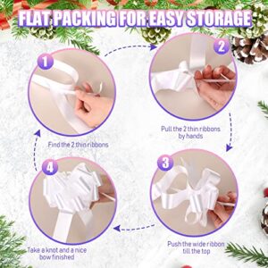100 Pcs 5 Inch Pull Bows for Gift Wrapping, Gift Basket Bow Gift Wrapping Pull Bows with Ribbon for Christmas Presents Wedding Decor Gift Basket Gift Bag Holiday Decor (White)