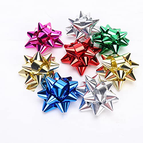 YAOFAR 150pcs 1 Inch Mini Gift Bow 6 Color 1" Wrap Bow Self Adhesive for Small Presents Wrapping Christmas Birthday Holiday Party Decor (1in)
