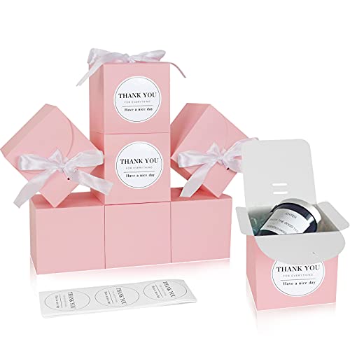 COTOPHER Pink Gift Boxes 4x4x4 inches 30 Pack Paper Gift Boxes with Lids for Gifts, Crafting, Wedding Party Favor, Cupcake Boxes, Bridesmaids Proposal Box,Small Gift Boxes with Ribbons and Stickers