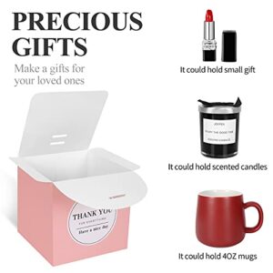 COTOPHER Pink Gift Boxes 4x4x4 inches 30 Pack Paper Gift Boxes with Lids for Gifts, Crafting, Wedding Party Favor, Cupcake Boxes, Bridesmaids Proposal Box,Small Gift Boxes with Ribbons and Stickers