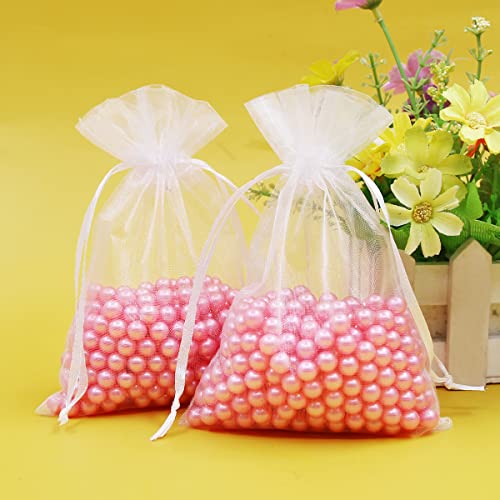 SumDirect 100PCS 3x4 Inches Organza Gift Bags with Drawstring-White